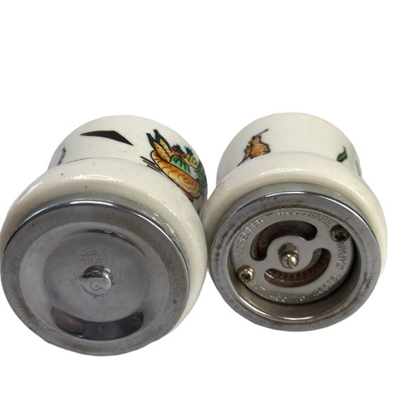 Rare Collectible Set Two Salt Pepper Shakers Grinder Ceramic Woodpecker Woodware - Picture 8 of 8